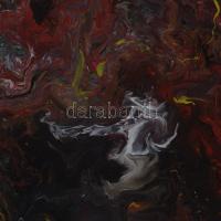 Molnár Attila (1978-2019): Színes kép (cím nélkül), zománcfesték, vászon, jelzett a hátoldalán, 40×4...