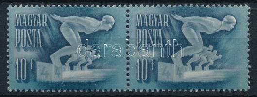 1950 Sport 10f pár számvízjellel / Mi 1129 pair, number in the watermark