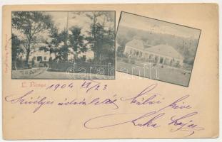 1904 Lukanénye, L. Nénye, Nenince; Majthényi kastély. Darvai Ármin kiadása. Luka Lajos levele Epperlein Oszkárnak címezve Budapestre (gépészmérnök, a Danubius Hajó- és Gépgyár műszaki igazgatója, a Fegyver- és Gépgyár vezérigazgatója, a hazai dízelmotor-gyártás megalapozója) / castle. Letter of the owner (EK)