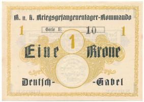 1914-1918 k. Osztrák-Magyar Monarchia / Deutsch Gabel (Jablonné v Podjestsdí) Hadifogolytábor 1K "E 10" szárazpecséttel T:AU 1914-1918 k. Austro-Hungarian Monarchy / Deutsch Gabel (Jablonné v Podjestsdí) POW camp 1 Krone "E 10" with embossed stamp C:AU