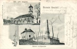 Ercsi Eötvös emlékszobor és katolikus templom