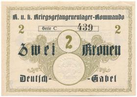 1914-1918 k. Osztrák-Magyar Monarchia / Deutsch Gabel (Jablonné v Podjestsdí) Hadifogolytábor 2K "C 439" szárazpecséttel T:AU 1914-1918 k. Austro-Hungarian Monarchy / Deutsch Gabel (Jablonné v Podjestsdí) POW camp 2 Kronen "C 439" with embossed stamp C:AU
