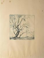 F. Antal Elemér (1896-1991): Tavasz. Rézkarc, papír, jelzett, hátoldalán próbanyomat IV bélyegzéssel...