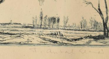 F. Antal Elemér (1896-1991): Tavasz. Rézkarc, papír, jelzett, hátoldalán próbanyomat IV bélyegzéssel...