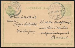 1914 Levelezőlap "BÁTASZÉK-SÁRBOGÁRD" vasúti mozgóposta bélyegzéssel
