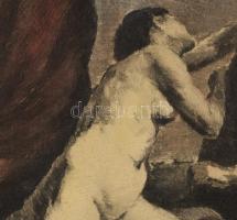 Iványi Grünwald Béla (1867-1940) és Prihoda István (1891-1965): József és Putifárné. Színezett rézka...