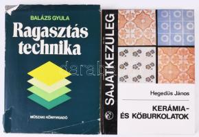 Vegyes könyvtétel, 4 db: F. A: Barbasov: Marás. Hegedűs János: Kerámia és kőburkolatok, Balázs Gyula: Ragasztástechnika, Kovács Lajos: Műanyag zsebkönyv.