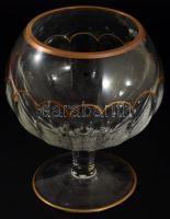 Aranyozott kristály kehely m: 14 cm, d: 13 cm