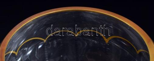 Aranyozott kristály kehely m: 14 cm, d: 13 cm