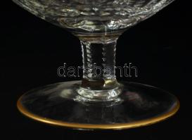 Aranyozott kristály kehely m: 14 cm, d: 13 cm