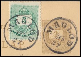 1897 2kr millenniumi díjjegyes levelezőlap Színesszámú 3kr kiegészítéssel Kairoba küldve, luxus &quo...