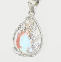 Ezüst(Ag) ékszerszett, nyaklánc és fülbevalópár, jelzett, h: 48 cm, bruttó: 7,6 g