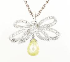 Ezüst nyaklánc, köves medállal. 16,7 g Jelzett