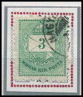 1874 3kr durva gyöngyjavítással (ex Orbán, Sebestyén aranyérmes kiállítási anyagból)