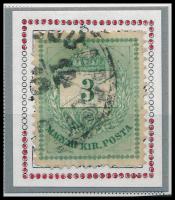 1874 3kr durva gyöngyjavítással (ex Orbán, Sebestyén aranyérmes kiállítási anyagból)
