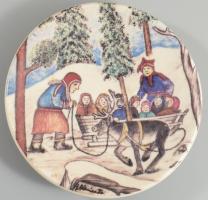 2 db finn, Arabia porcelán tányér, matricás, jelzett, limitált, hibátlan d: 12 cm