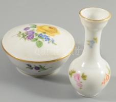 Meisseni és Rosenthal kis méretű porcelán tárgyak d: 8 cm, m: 8 cm