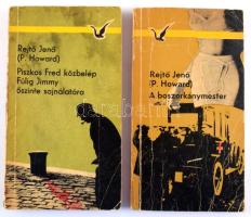 Rejtő Jenő (P. Howard) 2 műve:
Piszkos Fred közbelép Fülig Jimmy őszinte sajnálatára.; A boszorkány...