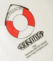 2 db cicás macskás bögre, egyik kézzel festett thai kerámia 10 cm, 12 cm