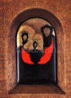 Szent Család. tűzzománc, fa keretben 12x14 cm