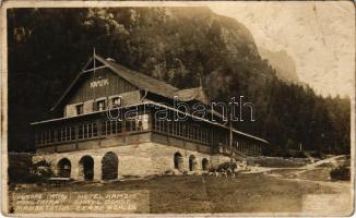 Tátra, Magas-Tátra, Vysoké Tatry; Hotel Kamzik / Hotel Gemse / Zerge szálloda / hotel. photo (fa)