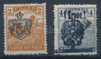 Megszállási magán kiadások Ada és Gyanafalva 2 klf bélyeg, Bodor szakértői véleménnyel