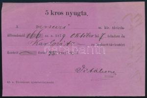 1879 5kr díjnyugta (40.000) / Telephone fee receipt