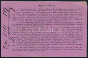 1879 5kr díjnyugta (40.000) / Telephone fee receipt
