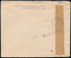 1944 Ajánlott cenzúrázott levél Sopronból Zürichbe (szakadt) / Registered censored cover to Zürich (...