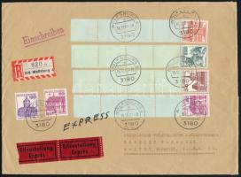 1987 Ajánlott expressz levél üres mezős automata bélyegekkel / Registered express cover with Autamata stamps with blank fields