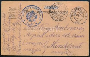 1916 Tábori posta levelezőlap / Field postcard "MOBILES EPIDEMIESPITAL Nr.6." + "FP 224"