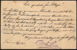 1911 Csőpostán továbbított expressz levelezőlap "BRÜNN" - Szombathely / Express postcard &...