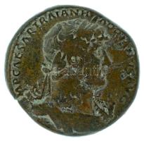 Római Birodalom 121 / Hadrianus / Róma / Sestertius bronz (26,41g) T:F patina Roman Empire 121 / Hadrian / Rome / Sestertius bronze "[I]MP CAESAR TRAIAN H-ADRIANVS AVG / [P M TR P COS III] - S-C" Roma seated left, holding Victory and cornucopiae, shield behind her (26,41g) C:F patina RIC II 610
