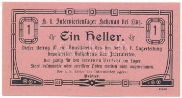 Ausztria / Katzenau Hadifogolytábor Linz közelében 1914-1918 k. 1h T:AU Austria / Katzenau bei Linz POW camp ~1914-1918. 1 Heller C:AU