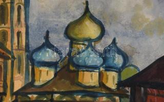 Sz. Győrfy Klára (1925-2008): Moszkva. Akvarell, papír. Jelzett. Paszpartuban. Hátoldalán Képcsarnok...