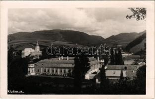 1946 Kluknó, Klukenau, Kluknava; látkép, Csáky kastély, templom / general view with castle and church. photo (EK)