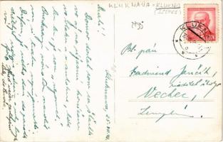 1946 Kluknó, Klukenau, Kluknava; látkép, Csáky kastély, templom / general view with castle and churc...