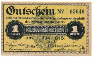 Ausztria / Kleinmünchen Hadifogolytábor 1915. 1h "65046" T:AU Austria / Kleinmünchen POW camp 1915. 1 Heller "65046" C:AU