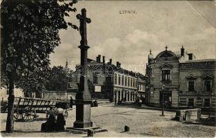 Lipník nad Becvou, Leipnik; square, shops, beer hall (EB)