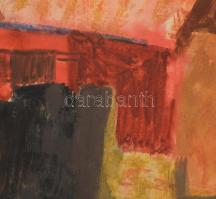 Iványi Ödön (1918-1985): "Falurész", 1966. Akvarell, papír. Jelzett. Paszpartuban. Hátolda...