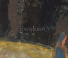 Iványi Ödön (1918-1985): "Falurész", 1966. Akvarell, papír. Jelzett. Paszpartuban. Hátolda...