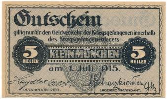 Ausztria / Kleinmünchen Hadifogolytábor 1915. 5h "082067" T:UNC,AU
Austria / Kleinmünchen...