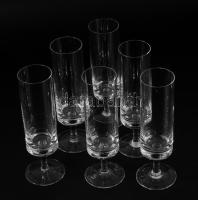 Kristály 6 darabos pezsgős pohár szett, hibátlan, m: 17 cm