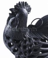 Öntöttvas kakas alakú mécsestartó, hibátlan, m: 24 cm