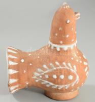 Kovács Margit (1902-1977): Madár. Részben mázas kerámia, jelzett, minimális kopással 10x11,5 cm