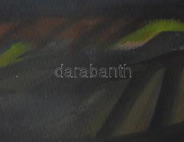 Lázár Pál (1912-1970): Este, 1966. Akvarell, karton. Jelzett. Hátoldalán autográf felirattal és Képc...