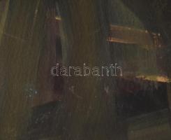 Lázár Pál (1912-1970): Este, 1966. Akvarell, karton. Jelzett. Hátoldalán autográf felirattal és Képc...