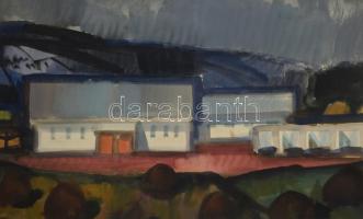 Somodi László (1919-1995): Istállók Szentendrén, 1960-as évek. Akvarell, papír. Jelzett. Hátoldalán ...