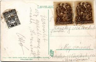 1938 Jászapáti, városlátkép részletei, Főszolgabírói hivatal és polgári leány iskola, gimnázium. Koc...