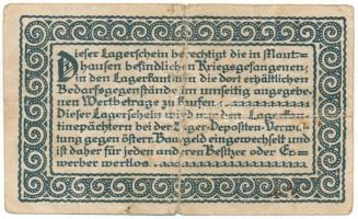 Ausztria / Mauthausen / hadifogolytábor 1914-1918 k. 1K áthúzással érvénytelenítve T:VG
Austria / M...